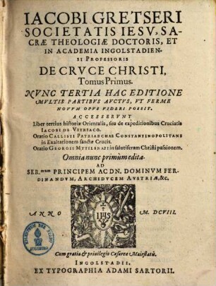 Jacobi Gretseri De cruce Christi. 1,1