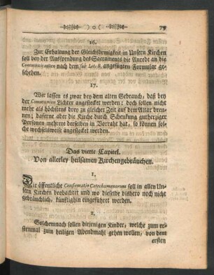 Das vierte Capitel. Von allerley heilsamen Kirchengebräuchen