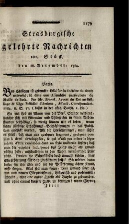 101. Stück, den 18. December, 1784.