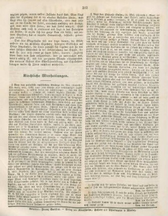 312 Kirchliche Mittheilungen