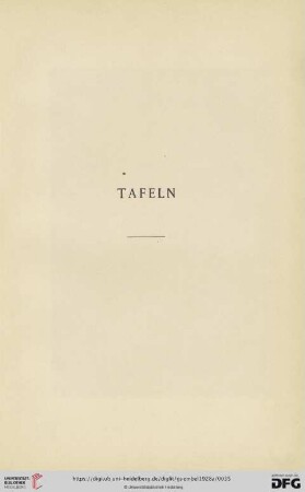 Tafel I-VIII