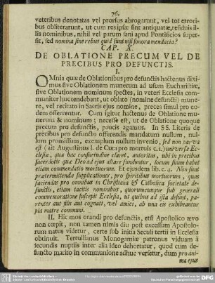 Cap. X. De Oblatione Precum Vel De Precibus Pro Defunctis