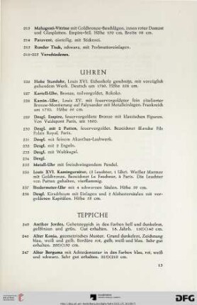 Uhren (Nr. 226-238)