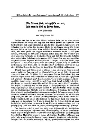 Ein kleines Lied, wie geht's nur an, daß man so lieb es haben kann : eine Plauderei