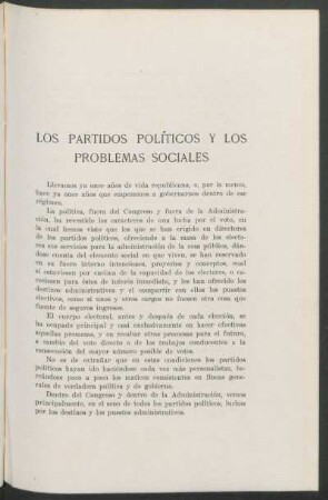 Los partidos políticos y los problemas sociales