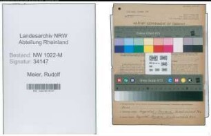 Entnazifizierung Rudolf Meier , geb. 26.11.1902 (Wachmann)