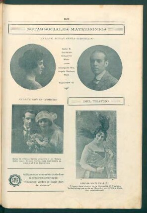 Notas sociales: Matrimonios : Enlace Echavarria-Restrepo [y] Enlace Gómez-Moreno