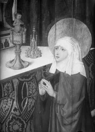 Die heilige Clara bittet um Schutz für ihr Kloster vor den Sarazenen