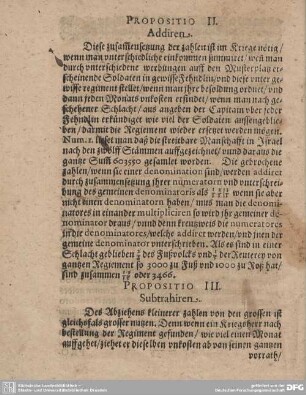 Propositio III. Subtrahiren.