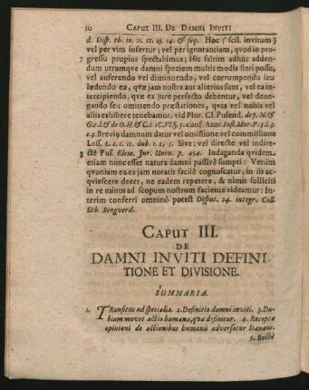 Caput III. De Damni Inviti Definitione Et Divisione.