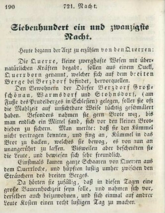 Siebenhundert ein und zwanzigste Nacht