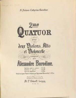 2me quatuor pour deux violons, alto et violoncelle