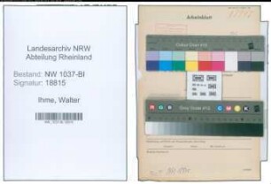Entnazifizierung Walter Ihme , geb. 29.04.1905 (Bahnassistent)