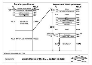 Expenditures of the EU15 budget in 2002