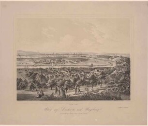 Loschwitz und Blasewitz bei Dresden von der Oberloschwitzer Höhe, weiter Panoramablick über das Elbtal mit Dresden nach Südwesten