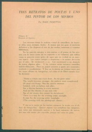Tres retratos de poetas y uno del pintor de los mismos