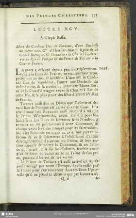 Lettre XCV. A Useph Bassa