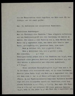 Kapitel II. Definition der analytischen Funktionen.