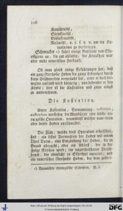 Die Kastration.