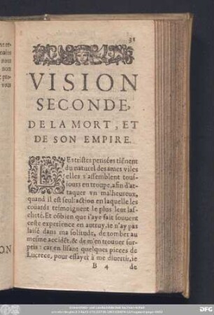 Vision Seconde, De La Mort, Et De Son Empire.