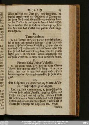 27. Die Sulphura ex Antimonio, Marte & Venere recht schön zu erlangen.