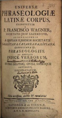 Universae Phraseologiae Latinae Corpus