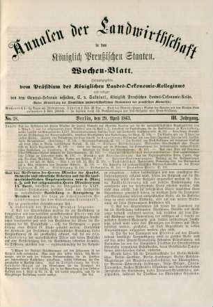 No. 18. Berlin, den 29. April 1863. III. Jahrgang.