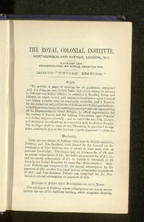 Objects of the Royal Colonial Institute.