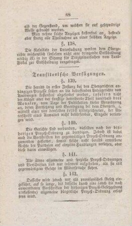 Transitorische Verfügungen