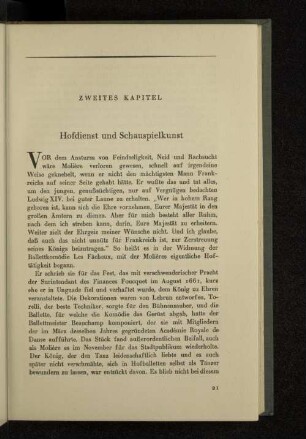 Zweites Kapitel Hofdienst und Schauspielkunst