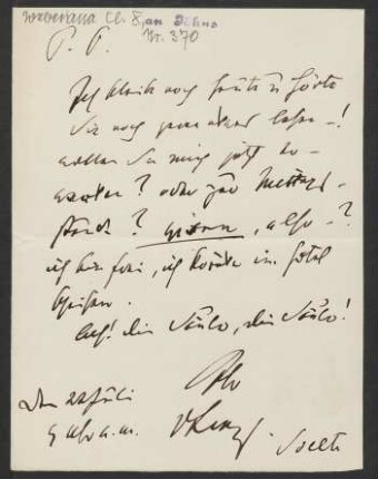 Brief an Friedrich Wilhelm Jähns : o.D.