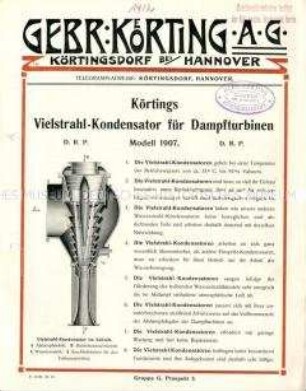 Vielstrahl-Kondensator für Dampfturbinen