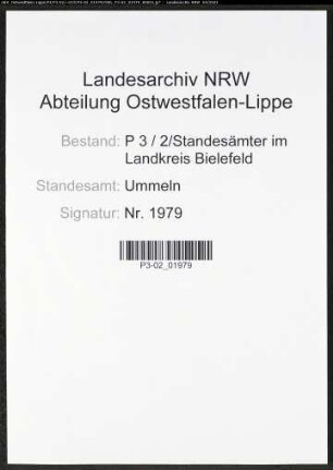 Heiratsregister Standesamt Ummeln