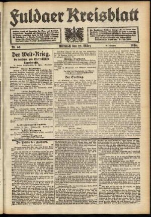 Ausgabe vom Mittwoch, den 22. März 1916.