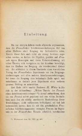 Fresnel's Interferenzerscheinungen : theoretisch und experimentell bearbeitet