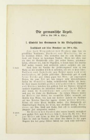 Die germanische Vorzeit (500 v. bis 166 n. Chr.)