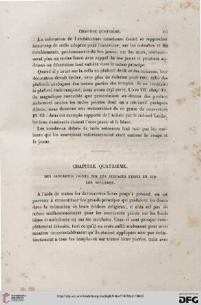 Chapitre quatrième. Des ornements peints sur les surfaces lisses et sur les moulures