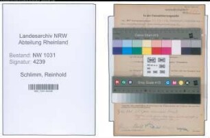 Entnazifizierung Reinhold Schlimm , geb. 08.04.1896 (Polizeibeamter)