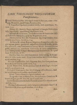 Libri Theologici Theologorum Pontificiorum.