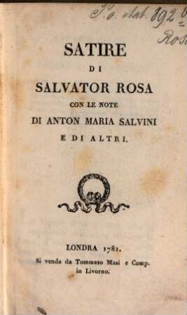 Satire di Salvator Rosa