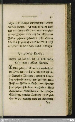 Vierzehntes Kapitel. Nichts als Räthsel die ich und meine Leser nicht auflösen können