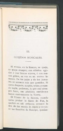 III. Quejidos musicales