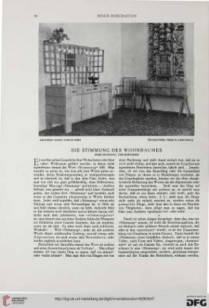 39: Die Stimmung des Wohnraumes : seine Beziehung zum Bewohner