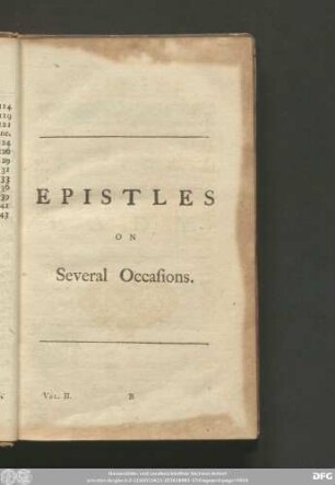 Epistles On Several Occasions.