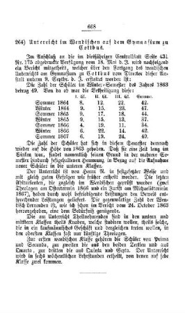 Unterricht im Wendischen auf dem Gymnasium zu Cottbus : [II. Gymnasien und Real-Schulen]