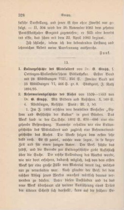 328-333 [Rezension] Grupp, Georg, Kulturgeschichte des Mittelalters