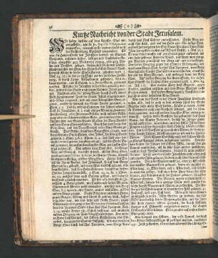 Kurtze Nachricht von der Stadt Jerusalem.