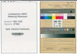 Entnazifizierung Heinrich Ferdinand Quill , geb. 11.08.1896 (Betriebsfuehrer)