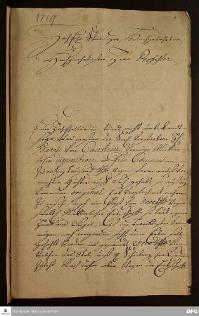 Brief von Hedewig Sophia von Holtzendorff an August Hermann Francke.