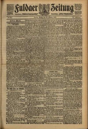 Erste Ausgabe vom Freitag, den 22. Oktober 1909.